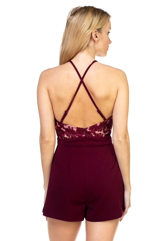 Lace Embroidered Romper