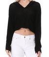 Knit Cropped Hoodie