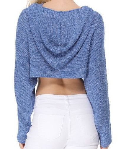 Knit Cropped Hoodie