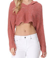 Knit Cropped Hoodie