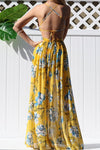 Printed Woven Maxi Dress - Yellow