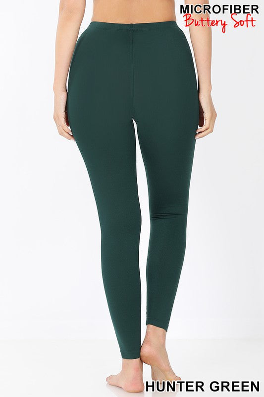 Brushed Microfiber Leggings - Black