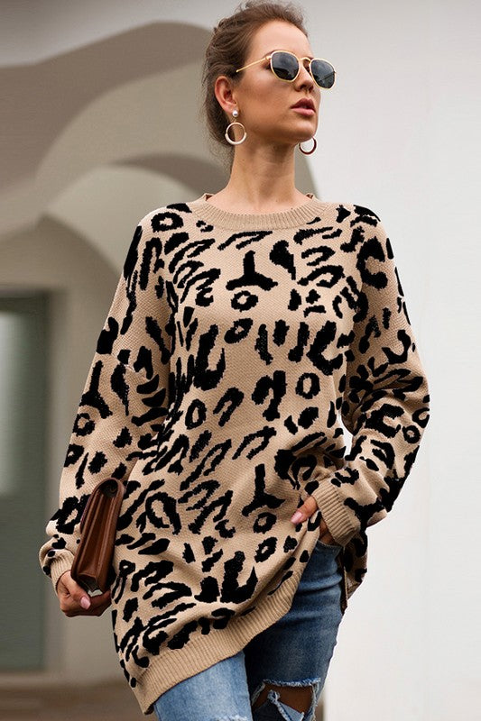 Khaki Leopard Sweater
