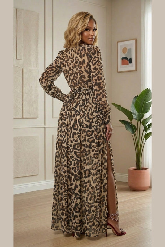 Leopard Woven Maxi Dress