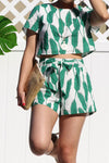 Leaf Woven Top and Short Set