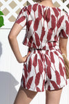 Leaf Woven Top and Short Set