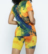 Tie Dye Top and Biker Shorts Set