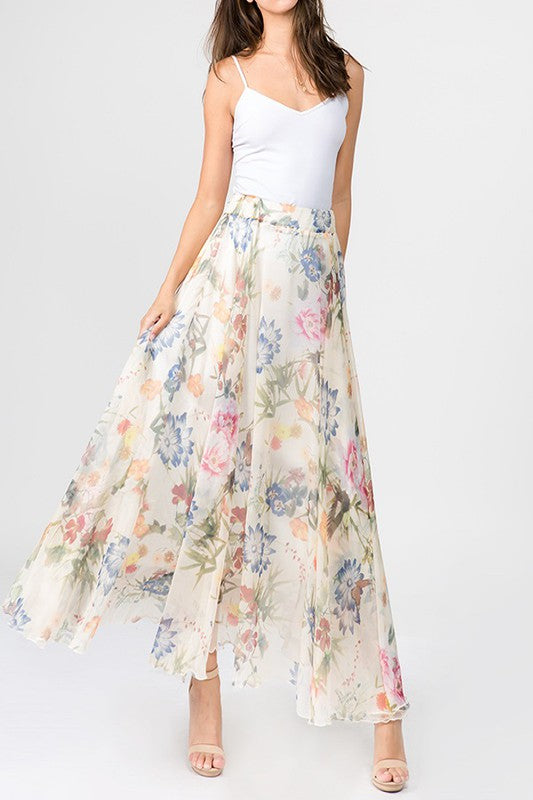 Floral Skirt - Off White