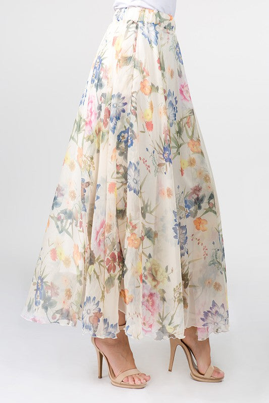 Floral Skirt - Off White