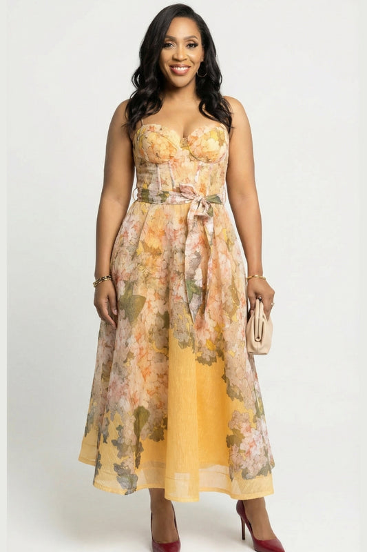 The Golden Bloom Luxe Dress