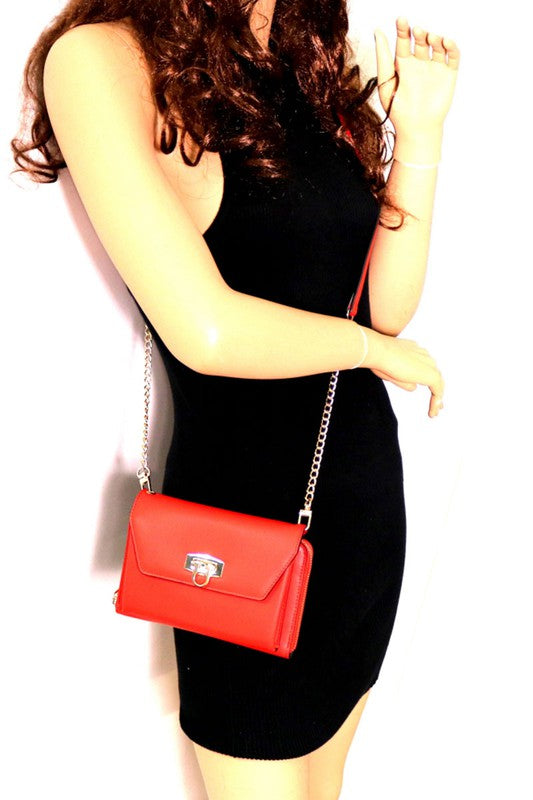 Leather Cross Body Bag - Brown