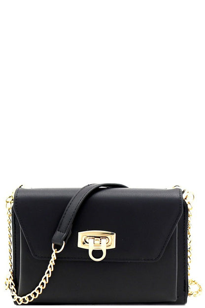 Leather Cross Body Bag - Black