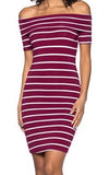 Stripe Off Shoulder Dress