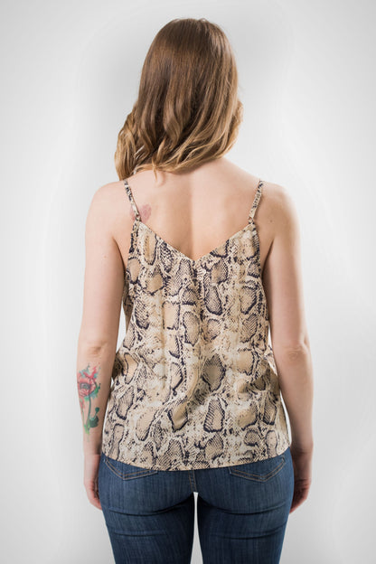Snake Print Cami - Beige