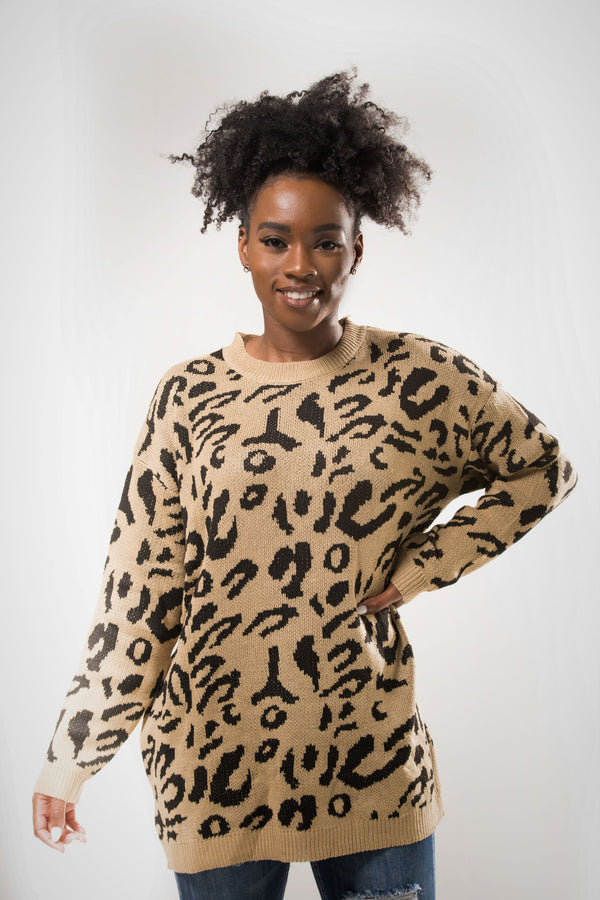 Khaki Leopard Sweater