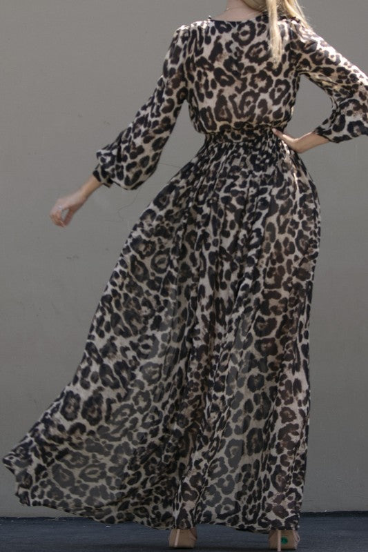 Leopard Woven Maxi Dress