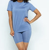 Solid Top and Biker Shorts Set