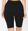 Premium Cotton Biker Shorts - Black (Knee)