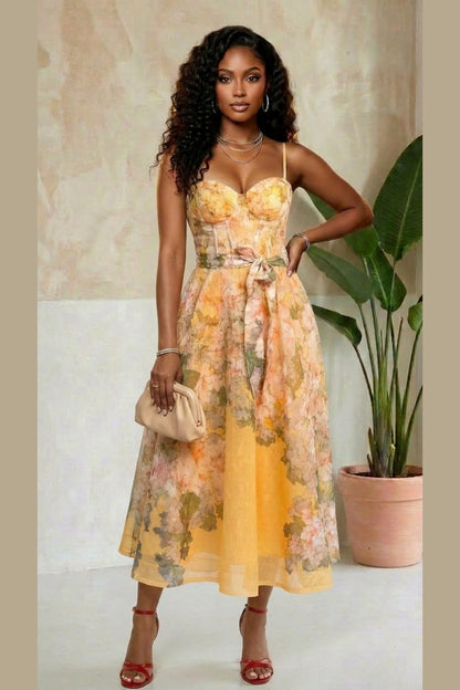 The Golden Bloom Luxe Dress