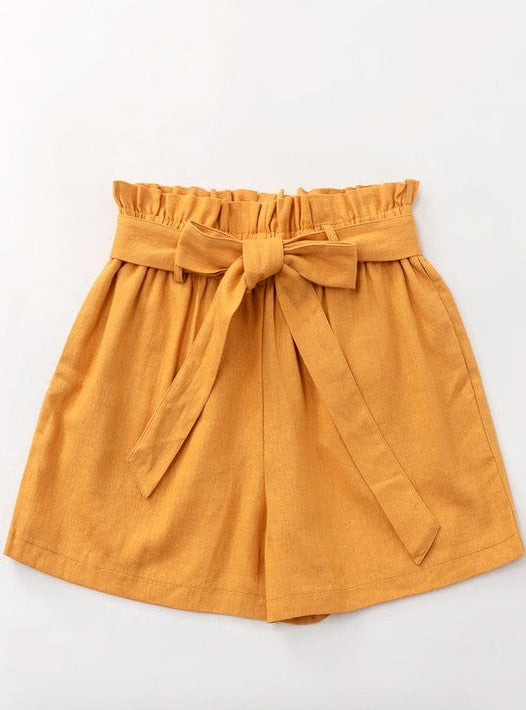 Linen Shorts - Mustard
