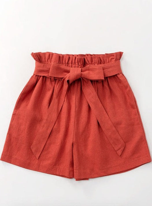 Linen Shorts - Terracotta