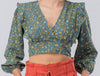Floral Print Ruffle Crop Top